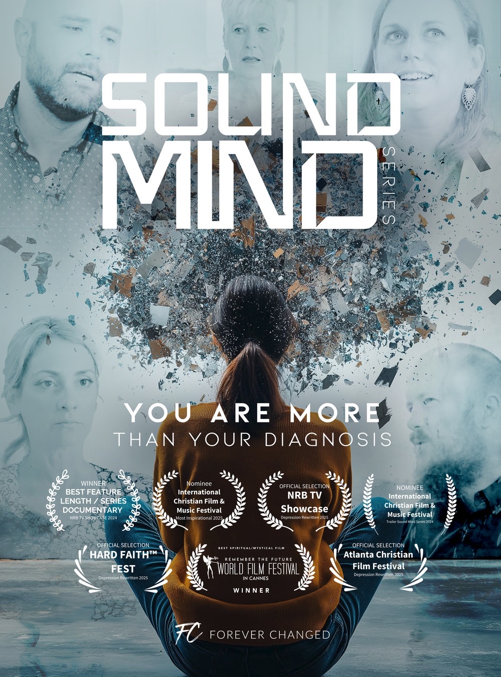 Sound Mind Series poster: a woman seated on the floor beneath the words You are more than your diagnosis